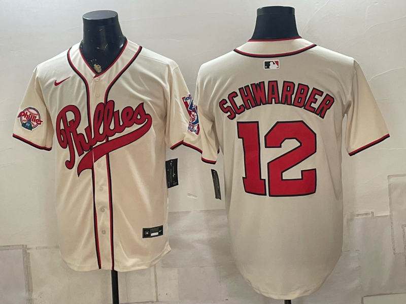 Men 2026 Philadelphia Phillies #12 Schwarber cream Game Nike MLB Jerseys 0823001->philadelphia phillies->MLB Jersey